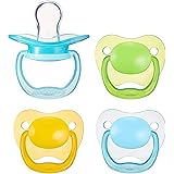 Amazon Brand - Mama Bear Baby Pacifier, Stage 1 (0-6M), BPA Free, Assorted Colors (Pack of 4)