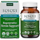 kokora Regenerative Stress Support - Regenerative Organic Certified - Stress Relief, Relaxation, Mental Clarity & Mood*- Bacopa, Holy Basil & Ashwagandha - Vegan & Non-GMO - 60 Capsules - 30 Servings