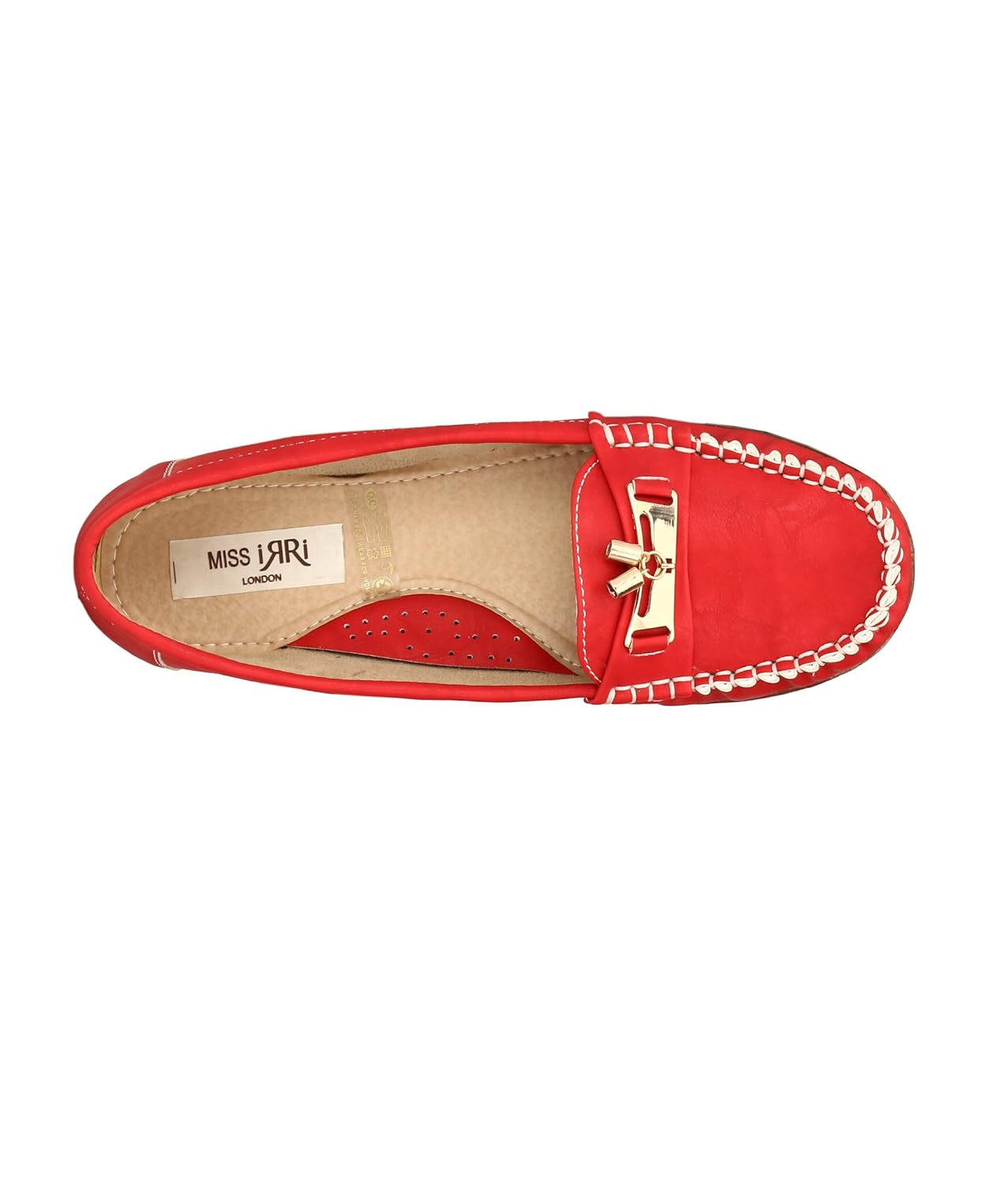 miss irri london women's red georgina loafers and mocassins