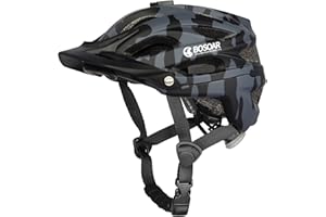 Bosoar Mountain Bike Helmet,Adult Cycling Helmet with Camera Mount and Detachable Visor for Men Women Youth,Suggested Fit 55-61 Cm