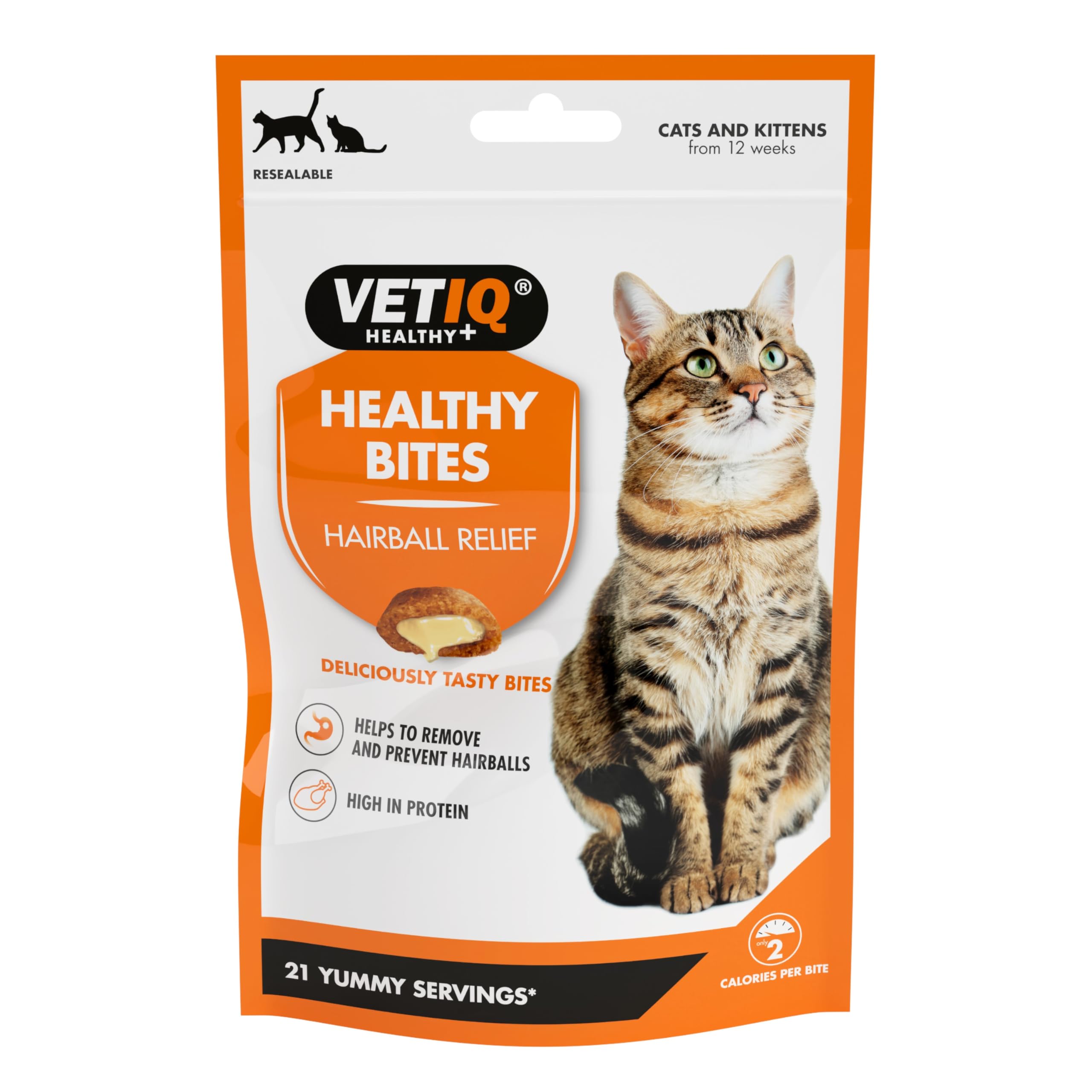 VETIQ Healthy Bites Hairball Relief Treats For Cats & Kittens 12+ Weeks, Tasty Supplements to Help Prevent & Remove Hairballs, 65 g (Pack of 8) — image 1