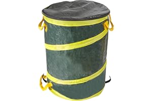 SKYFISH LEADBRAND Trash Can- Pop Up 29.8 Gallon Trashcan for Garbage with Zipped Waterproof Cover -Ideal for Camping Recycling and More (Green)