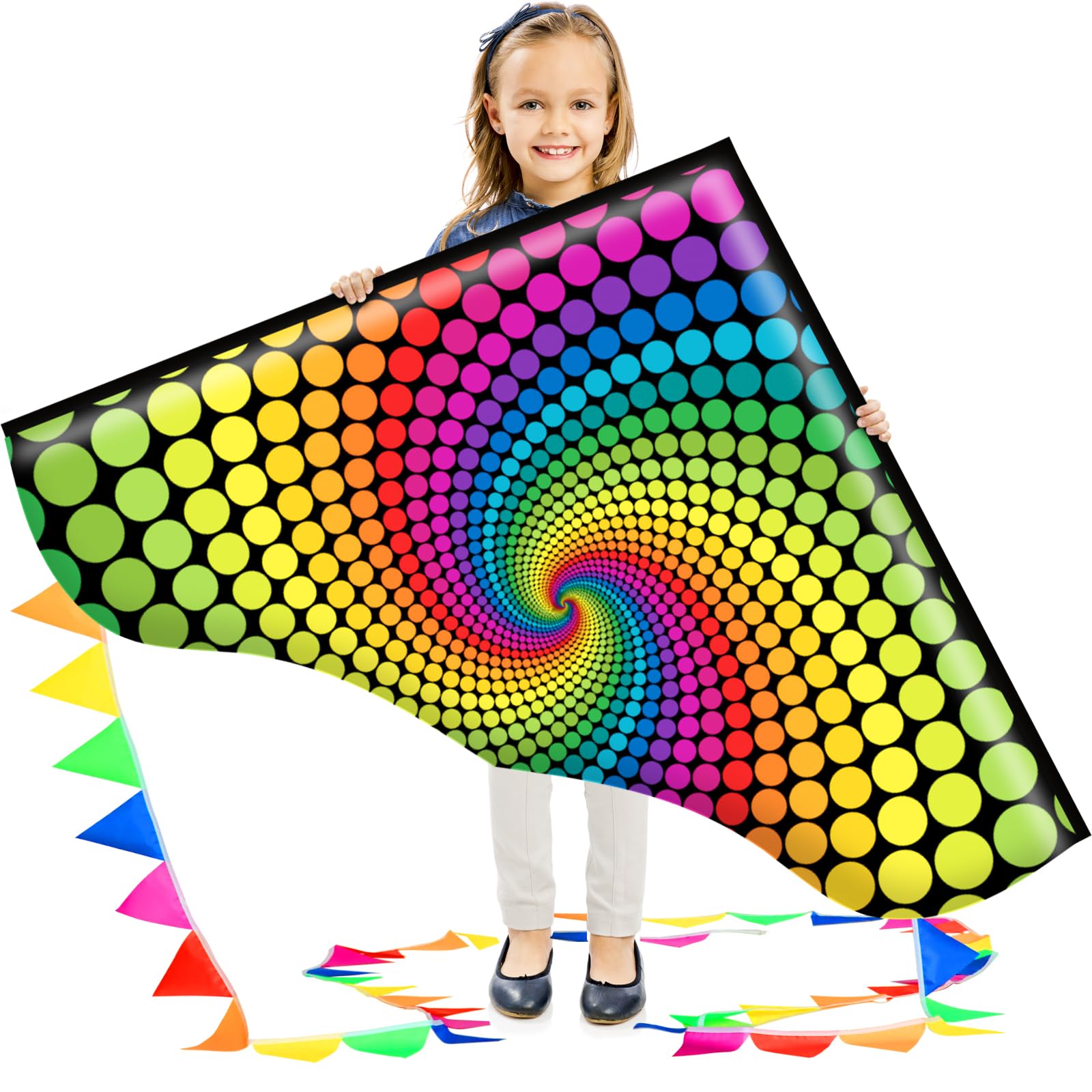 Xida Kites for Kids Ages 4-8, Large Kite for Adults, Easy to Fly Beach Kites with Handle and String,Perfect for Beginners,Beach,and Outdoor Flying Fun
