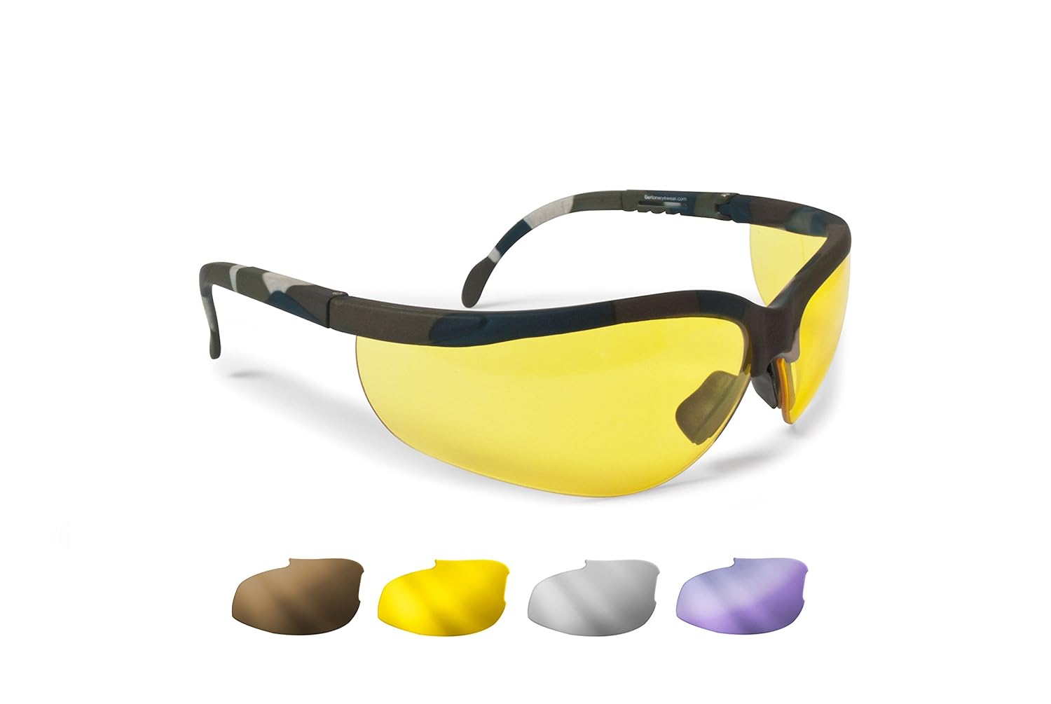 Bertoni Tactical Shooting Glasses with 4 Interchangeable Antifog Lenses Included cod. AF159 Protective Safety Glasses Italy