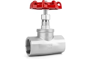 SYWUWV 1-1/2" NPT Stainless Steel B-Type Globe Valve, Accurately Adjust Flow Rate Heavy Duty Threaded Manual Rotary Sluice Shut-off Valve for Water, Oil, Gas, Industrial Piping, HVAC Systems (1-1/2", DN40)