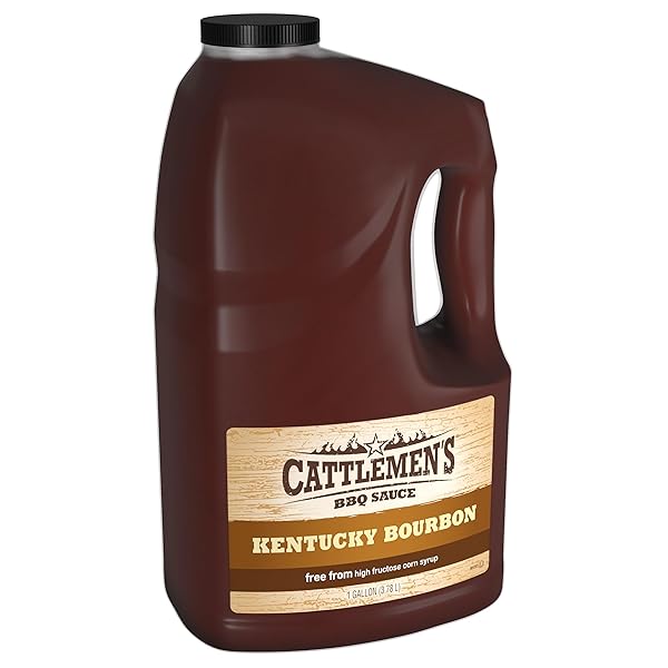 CATTLEMEN’S KENTUCKY BOURBON BBQ SAUCE, 1 GAL – ONE GALLON JUG OF KENTUCKY BOURBON BARBECUE SAUCE TO FLAVOR RIBS, CHICKEN, PORK, STEAK AND MORE