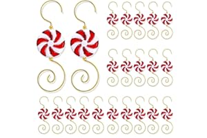 BASEMMAHER Christmas Ornament Hooks Candy, 20 Piece Candy Bead Wire Hangers for Christmas Tree Decorating