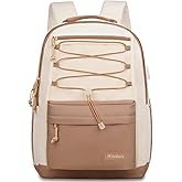 WINDARS School Backpack for Teens Girls, Aesthetic College Backpack Large Bookbag for Women Students Fashion 15.6 Inch Laptop Bag for Work Travel (Khaki Beige)