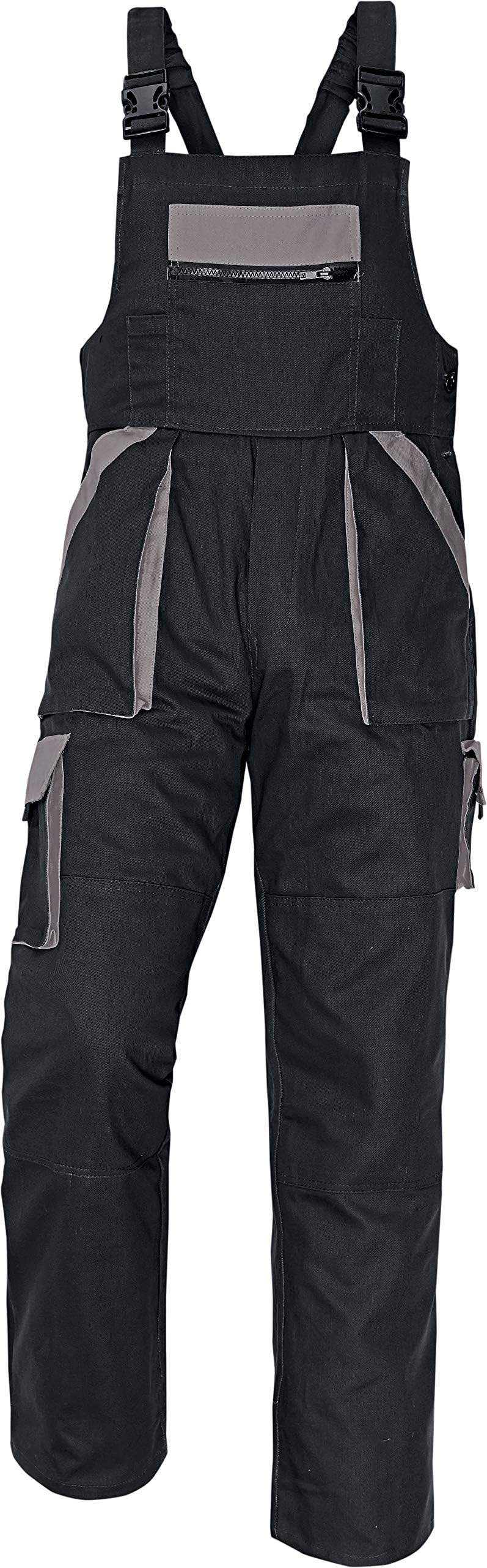 Stenso MAX - Mens Work Bib and Brace Dungarees Cotton Overalls with Cargo Pockets