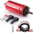 Pindex Universal External In Line Fuel Pump,116 PSI High Pressure 12V Electric Pump Injection Systems Compatible with 0580464070 0580453911 0580463017 0580464023,Red
