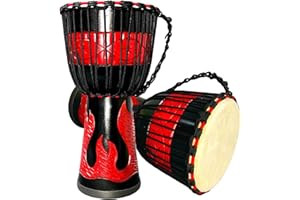 GENERIC RUOSWTE Djembe Drum ，Djembe, Drum Circles, Music Healing Instument，Professional West African Style， Mahogany, Hand Carved Goat Drum，Bongo Drum (10‘’)