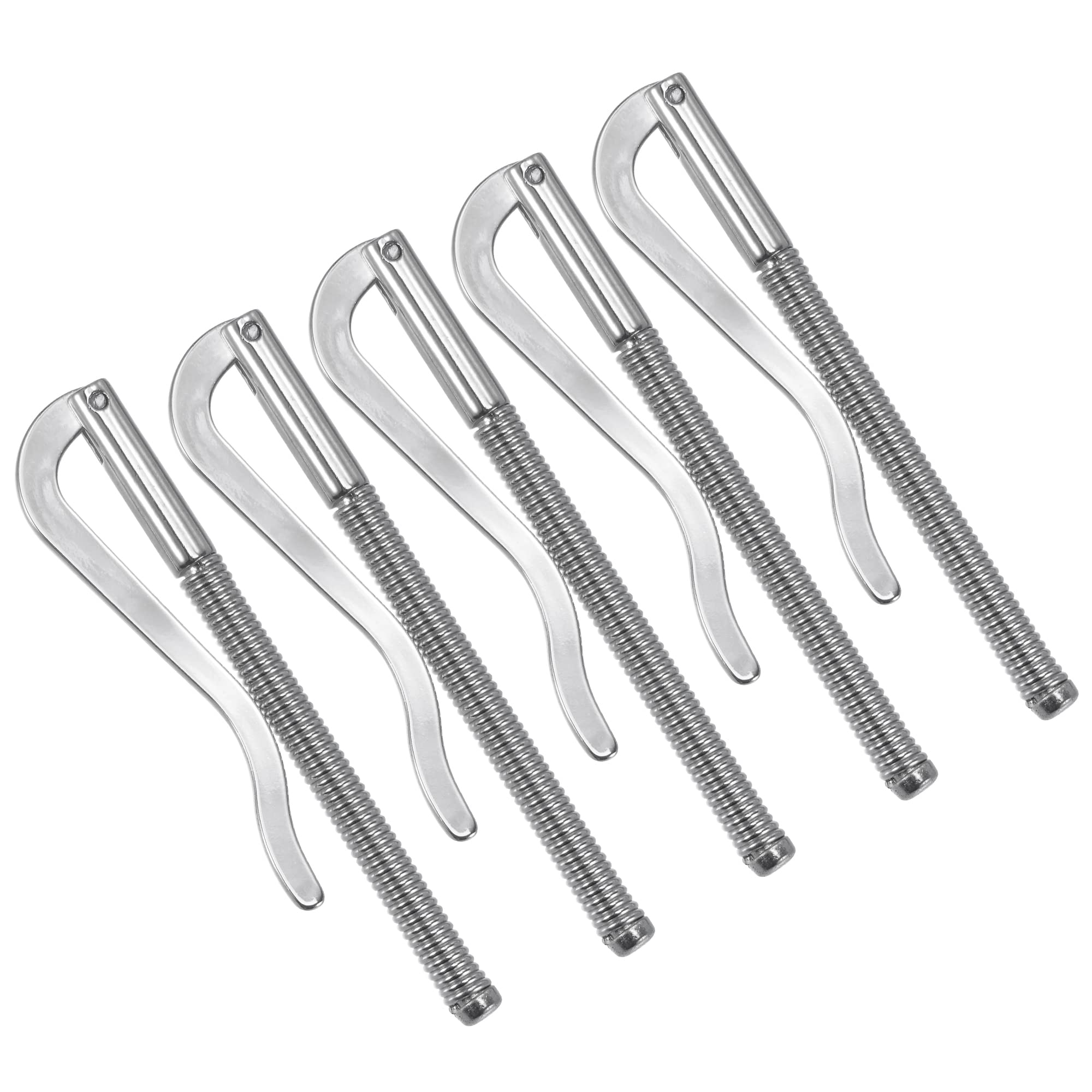 PATIKIL 80mm Spring Clip Bar, Metal Slim Open Coil Holder Clamp for Wallet Credit Card Leather Craft - 5 Pack (Silver)