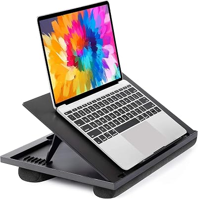 HUANUO Lap Desk with Cushion, 14.8x11 inch, 8 Angles, Portable Laptop Tray