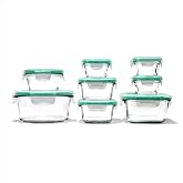 OXO Good Grips 16-Piece Glass Smart Seal Airtight Everyday Container Set | Food Storage Container with Lid, Ideal For Meal Prep &amp; Leftovers, Freezer-to-Oven Safe, Microwave And Dishwasher Safe