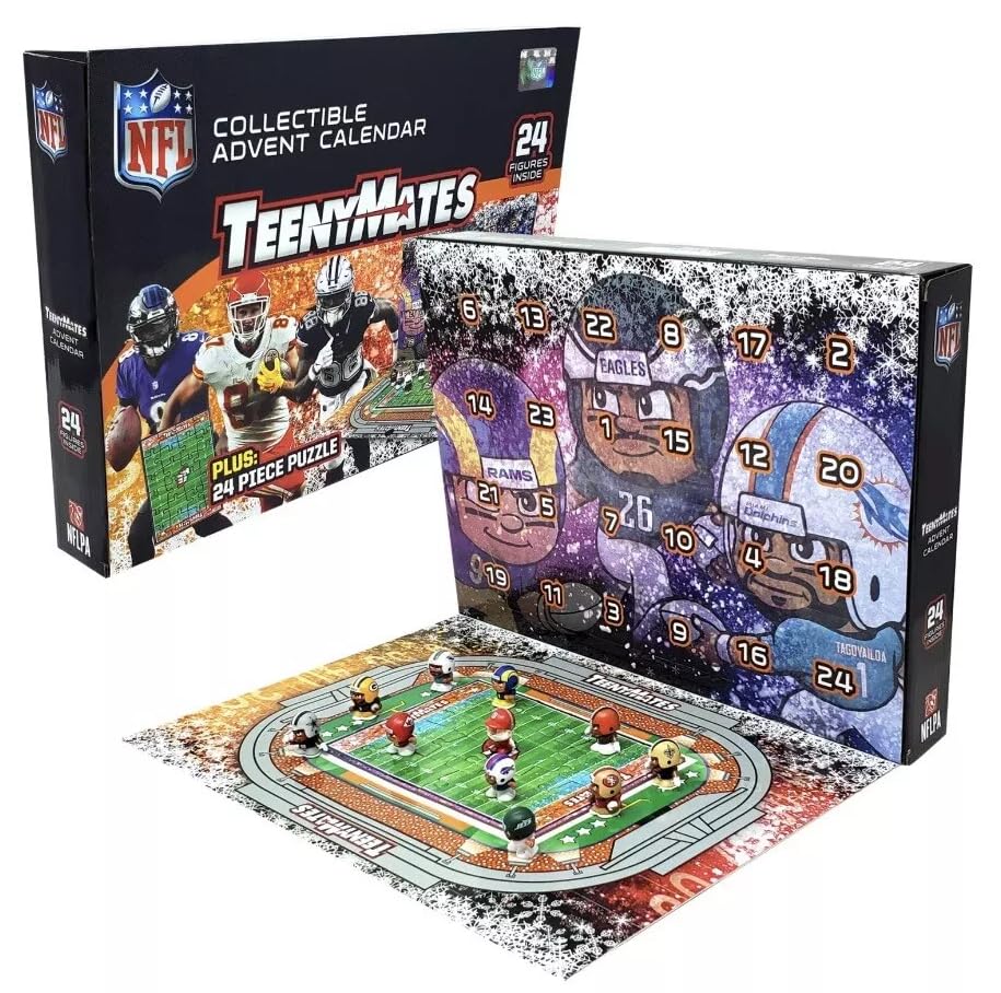 Photo 1 of Party Animal Teenymates NFL 2024 Series 13 NFL Advent Calendar, 24 Figures, 1 Inch Tall, Team Colors