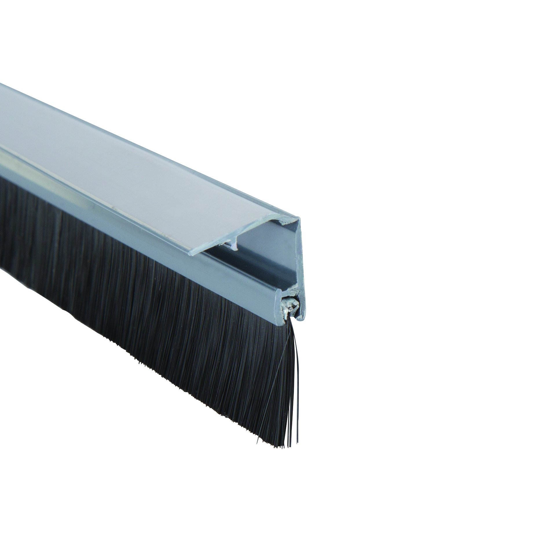 STORMGUARD 02SR0720838CH Bottom of The Door Brush Strip Draught excluder 838mm (2'9"") Chrome with Cover to CONSEAL Screws, 838 mm"