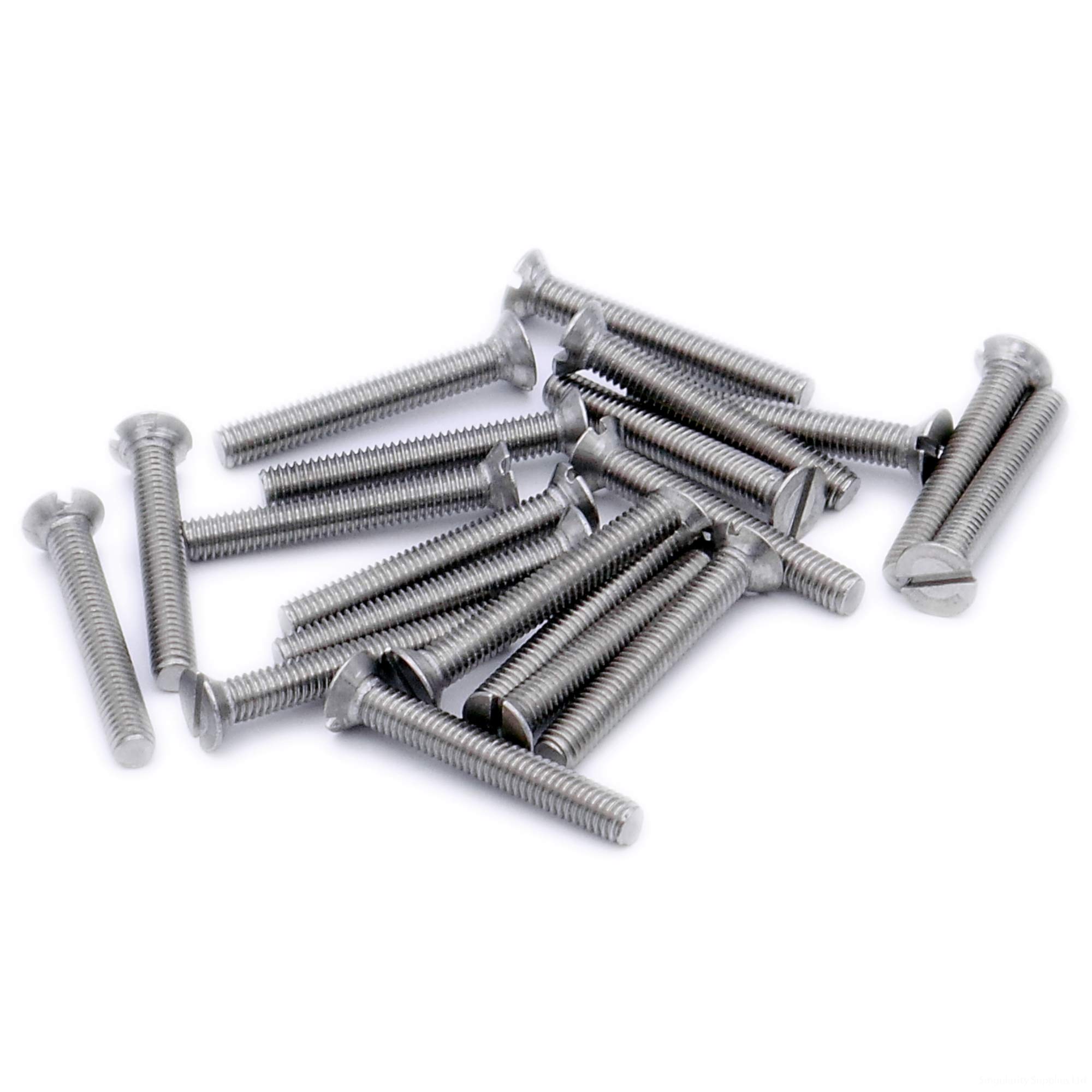 M4 (4mm x 22mm) Slot Countersunk Machine Screw (Bolt) - Stainless Steel (A2) (Pack of 20)