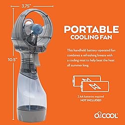 O2COOL Deluxe Handheld Battery Powered Water