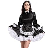 JOLINE Sissy High Neck Bowknot Maid French Dress Crossdressing Outfit