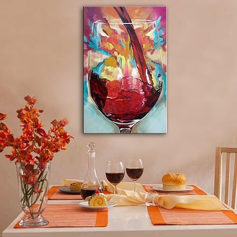 Amazon ハンドペインティング の油絵注ぐ は ガラス の赤ワイン装飾