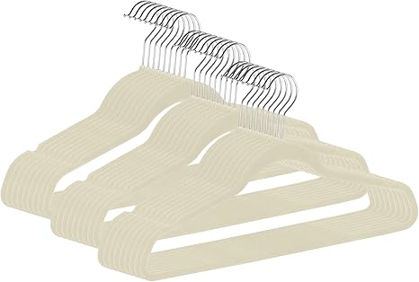 Resistentes Perchas Antideslizantes de Color Marfil para Traje Gancho