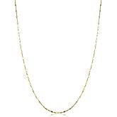 Kooljewelry Womens Mirror Link Chain - 14k Gold Filled Chain Necklace, 1.5mm, Spring Ring Clasp