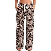 Kasopp Women Mardi Gras Print Pajama Pants Wide Leg Lounge PJ Bottoms with Pockets & Drawstring