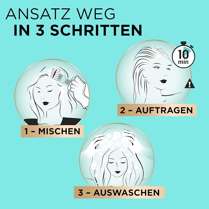 L'Oréal Paris 100% Ansatz-Abdeckung zum Kaschieren grauer Haare, permanente Haarfarbe, langanhaltender Haar Concealer, leichte Anwendung, Magic Retouch Permanent, Nr. 7 Dunkelblond, 1 Stück