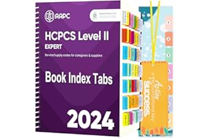 TINGYI Index Tabs for AAPC Version 2024 HCPCS Level II Expert, 72 Color Coded Laminated Tabs, 63 Important HCPCS Code Book Guidelines Tabs with 9 Blank Tabs, Alignment Card,Bookmarker (Book not Included)