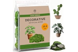 AUFORPET Fake Green Moss for Crafts, 10.6 Oz Decorative Artificial Faux Moss for Crafts Decorative Table Wedding Party Centerpieces Decor Fairy Garden Floral DIY, Non Fading -（Dark Green）