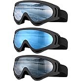 SixYard Ski Goggles, Motorcycle Goggles, 3 Pack Snowboard Snow Goggles for Men Women Adult Youth