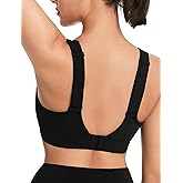 Yvette Adjustable Sports Bras for Women High Support Large Bust Wireless Running Workout Sports Bra High Impact Plus Size