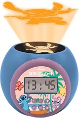 Lexibook Disney Stitch Projector Alarm Clock Night Light Blue LCD RL977D view 3