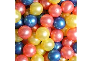 REALHAHA Pearl Plastic Balls Play Pit Balls for Ball Pits - Durable and Safe - Pack of 100 - Perfect for Toddlers, Pearl Yellow+Pearl Red+Pearl Blue