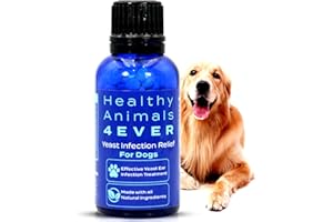 HealthyAnimals4Ever All-Natural Yeast Protection for Dogs - Effective Homeopathic Support for Yeast Infections - Preventive Care for Skin and Ear Health - 300 Dog Yeast Defense Tablets