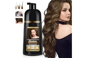 YOURTONE Natural Chestnut Brown Hair Dye Shampoo 3-in-1 Hair Dye Shampoo for Men and Women - Gentle Ingredient Hair Dye Shampoo - 100% Coverage for All Hair Types （500ml)