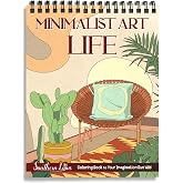 SOUTHERN LOTUS Minimalist Art Life Spiral Bound Adult Coloring Book, Explore Mindful with Abstract Patterns, Minimalism and Artistic Creativity