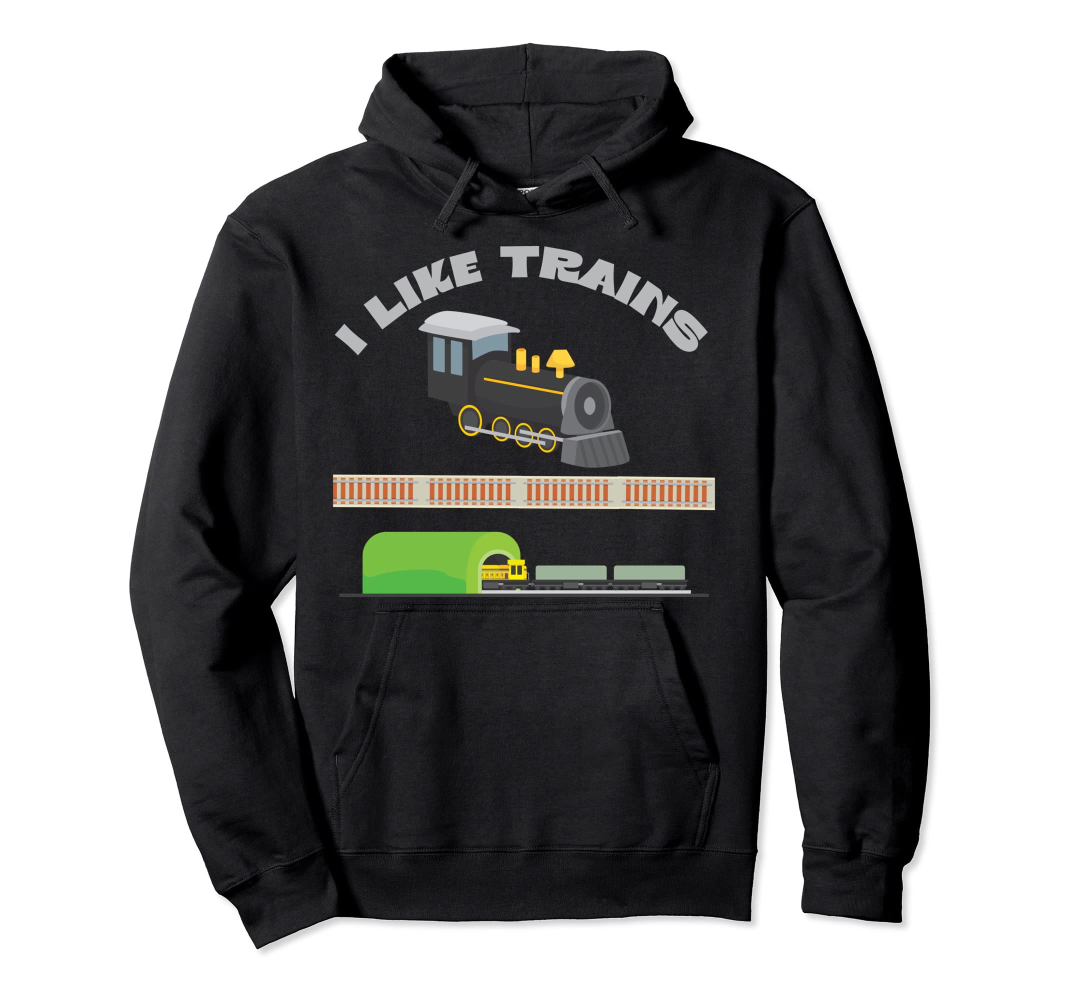 I Like Trains Collector Model Railroad Locomotive Tunnel Pullover Hoodie