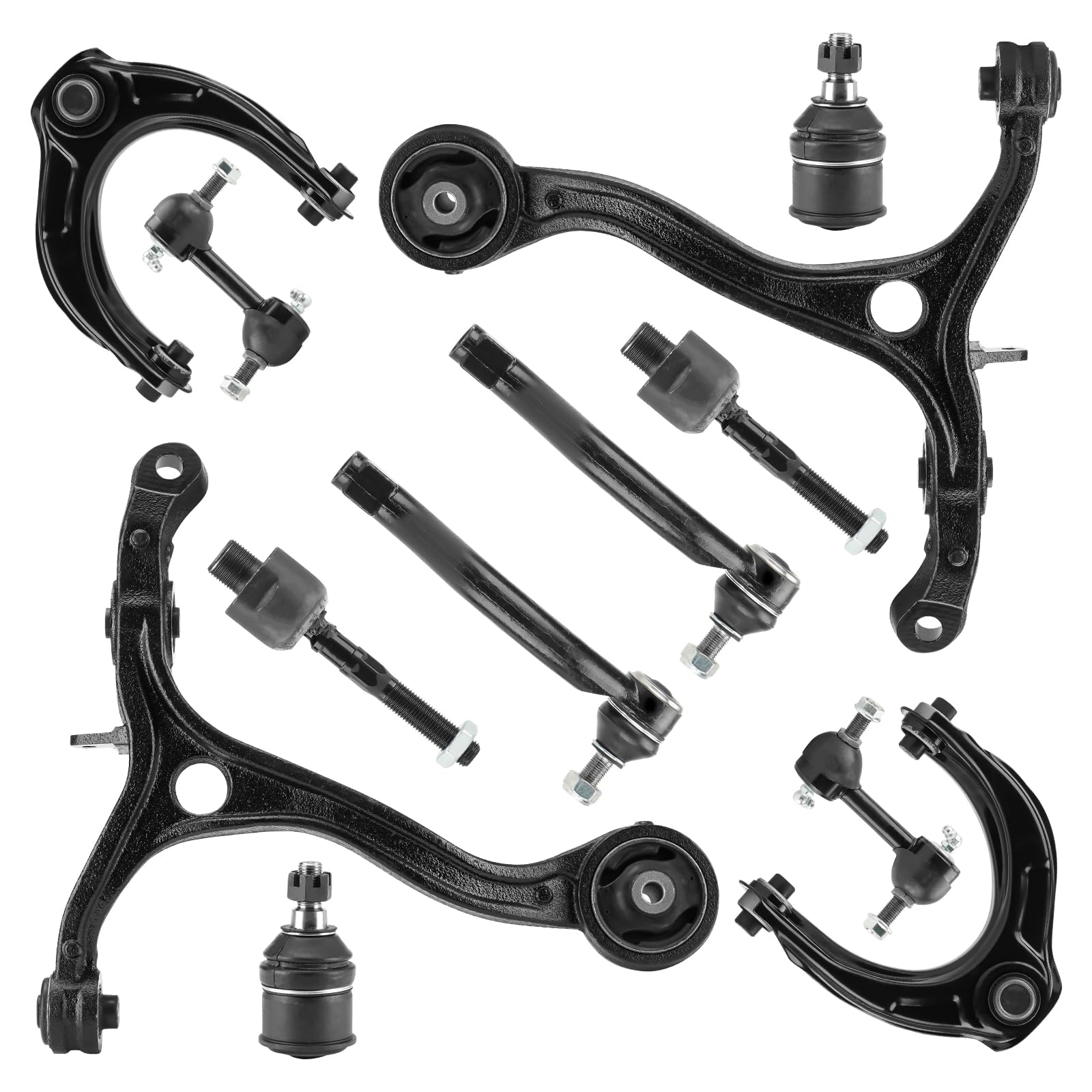 Photo 1 of 12PCS Front Upper Lower Control Arms Suspension Kits Ball Joint Assembly Fit for Honda Accord 2008 2009 2010 2011 2012, Driver & Passenger Side