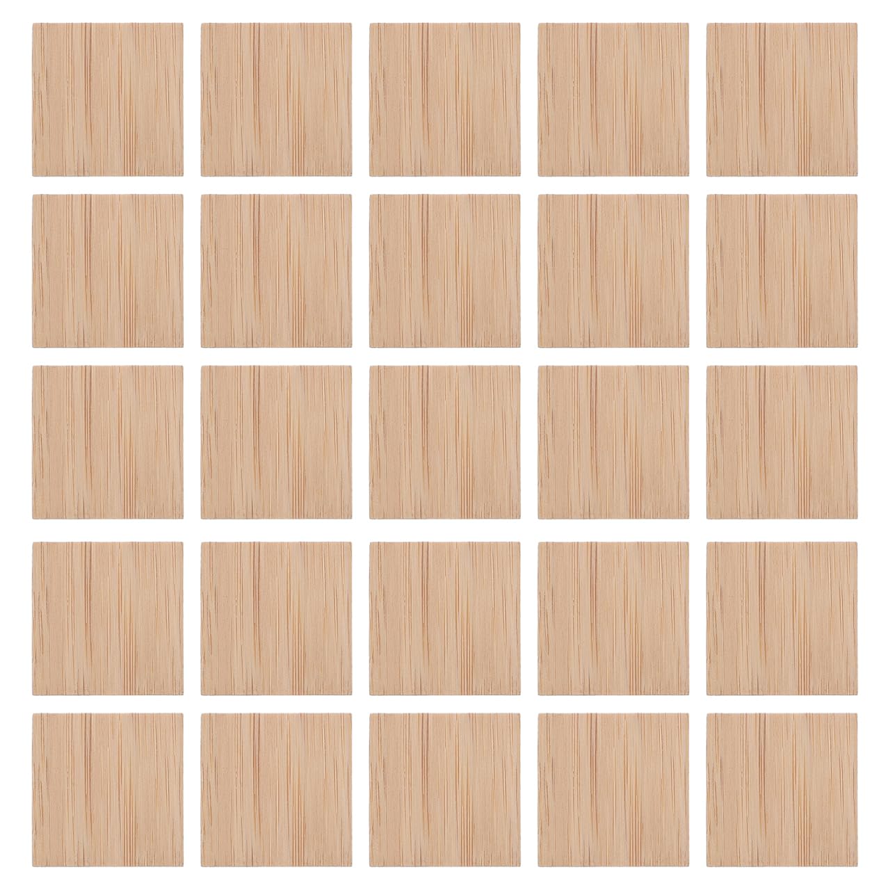 EXCEART Bamboo Sheet Material 25 Pcs 1.18 Inch Square Unfinished Bamboo Pieces for DIY Crafts Painting Carving and Scrapbooking