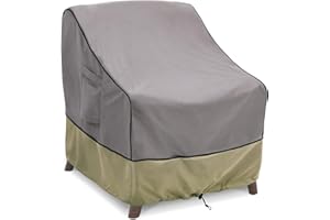 BRIVIC Patio Furniture Covers Waterproof for Chair, Outdoor Lawn Chair Covers Fits up to 31.5W x 33.5D x 36H inches(1Pack), Grey