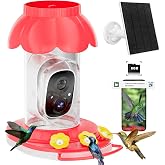 Hummingbird Feeder with Camera,2K FHD Live View &amp; Auto Capture Bird Videos,Smart Solar Powered Bird feeders for Outdoors,No Subscription,AI Recognition, Waterproof,Ant Moat,Bird Lover Gift