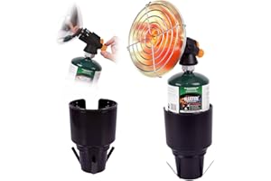 HOTDEVIL Portable Golf Cart Heater, Propane Heater 4100BTU Power with Cup Holder for Garage Patio Camping Tent Hiking Ice Fishing Suitable for 1lb camping gas cylinder（Fuel cylinder not include）