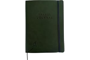 My Way Up Guided Travel Journal with Weekly Pockets for Memorabilia and Journaling Prompt Stickers Green