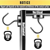 FINDMAG 3 Pack Magnetic Hooks 40 lbs Heavy Duty with Hooks for Walls view 3