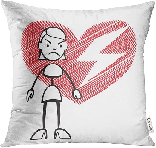 Amazon Com Vanmi Throw Pillow Cover Divorce Stick Figure Woman