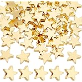 UNICRAFTALE About 60Pcs Star Spacer Beads 18K Gold Plated Beads Star Beads 8mm Spacer Beads Loose Beads Metal Beads Smooth Beads Wear Beads Bracelet Beads for DIY Necklace Jewelry Making Supplies