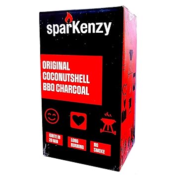 Sparkenzy Premium Barbeque Charcoal briquettes -Low Odor and Long Burning Hour. (6kg)