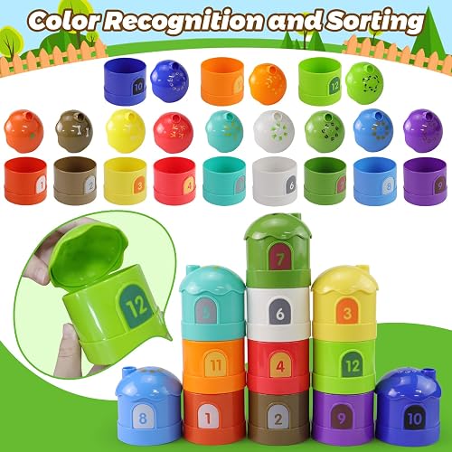 Melissa And Doug Learning Toys For 1,2,3 Year Old Toddlers, 20Pcs Farm Animals Toys Montessori Counting, Matching & Sorting Fine Motor Games, Christmas Birthday Easter Gift For Baby Boys Girls Age 12-18