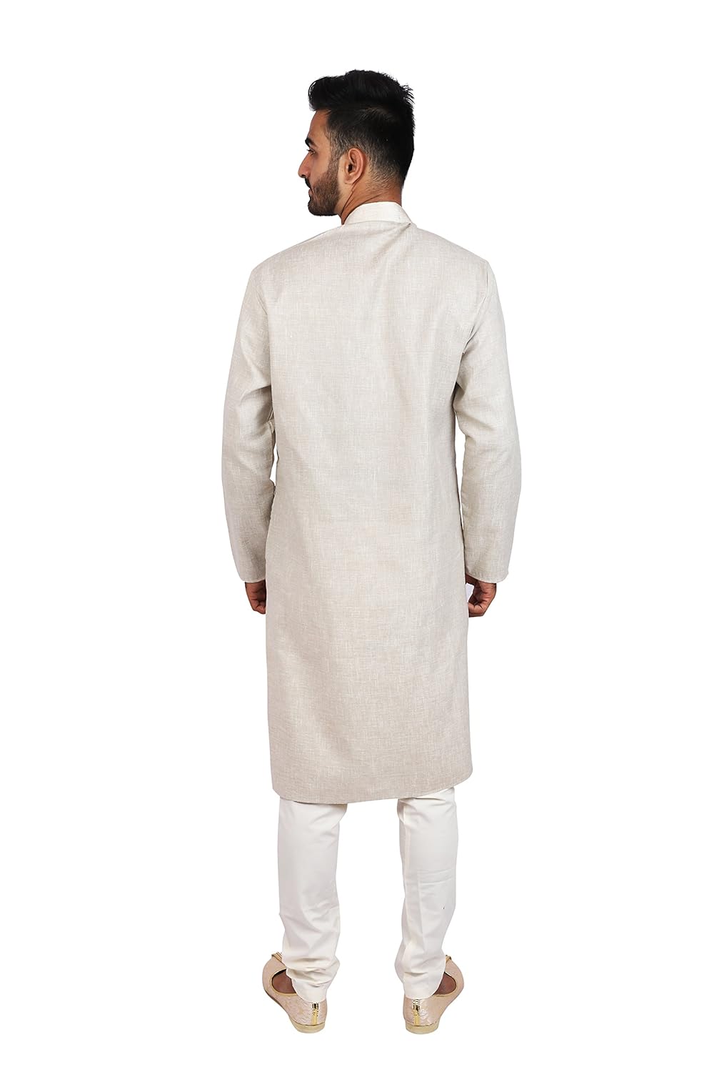 thaath men's ethnic beige kurta pyjama set